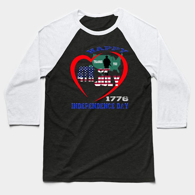 independence day Baseball T-Shirt by viviantth